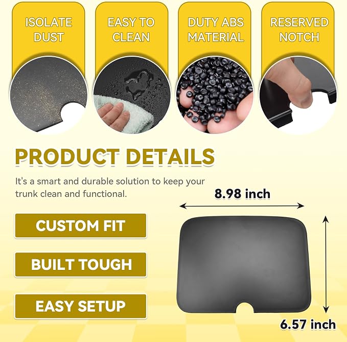 Rear Trunk Side Storage Lid Compatible with 2023 2024 2025 Honda Pilot Accessories 7 & 8 Seat Models ONLY, Trunk Organizer Left Driver Side Pocket Cover Hidden Compartment, Durable ABS