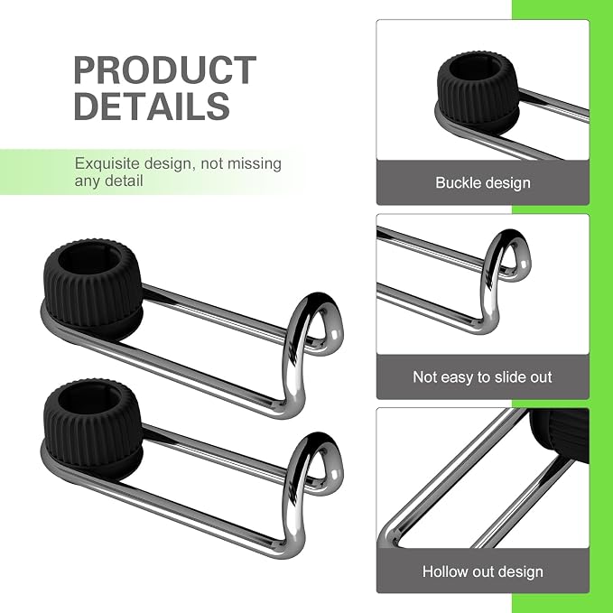 2 PCS Car Headrest Hooks, 10 KG Load-bearing Multi-functional Organizer, Rotatable Concealable Storage Hook, Seat Back Hanger for 0.47" - 0.59" Headrest Tube (Black)