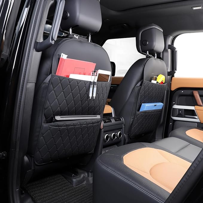TAIKOO Seat Back Protector,Shields Seat Backs from Kicks and Adds Storage | kick mats back seat protector easy to install and clean, well-crafted, sturdy, durable and stylish.2 Pack