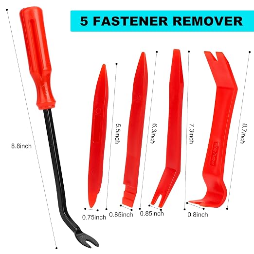 620pcs Push-Type Retainer Clips, Bumper Fender Nylon Rivets of 16 Most Popular Sizes and 5 Fastener Removers for Most Models