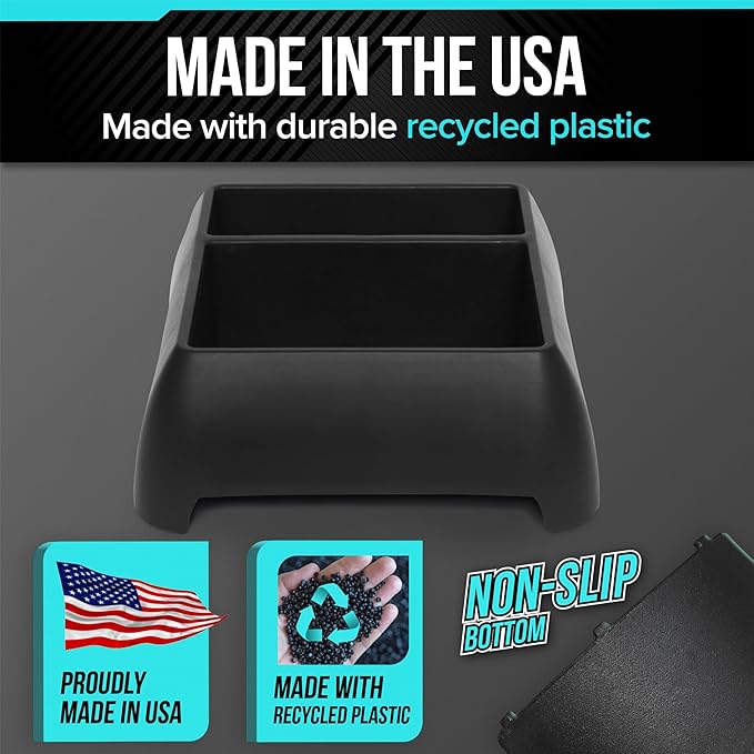 Moblorg Heavy Duty Storage Organizer for Vehicle Trunk, Garage, Under Sink Organizer, Recycled Plastic, Made in USA (Black)