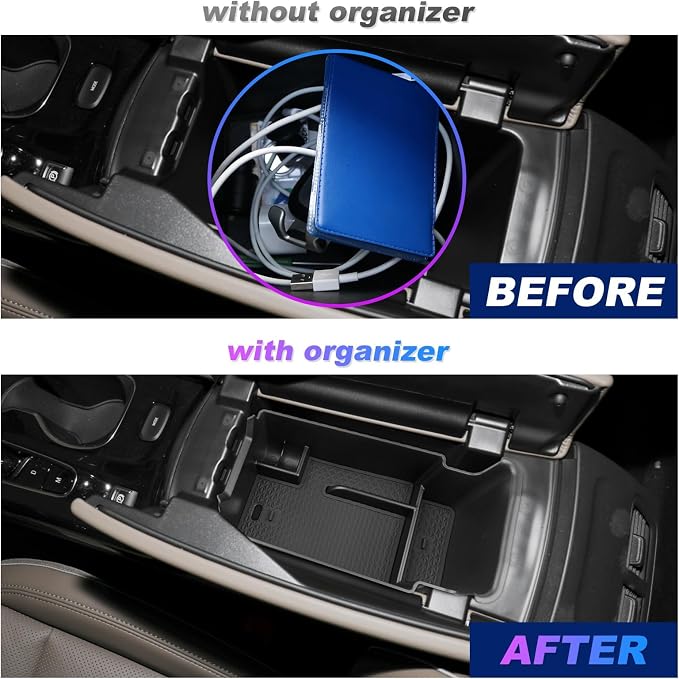 SXCY Fit for 2021-2023 2024 2025 2026 Buick Envision Center Console Organizer Tray for 2022-2024 2025 2026 Envision Accessories 2021-2026 Envision Armrest Storage Console Organizer Tray(Black)