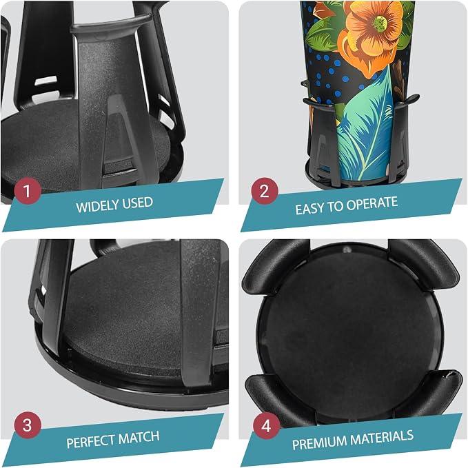 Car Cup Holder Expander, Four Corner Auto Drink Cup Holder Insert Adapter, Slim Self-Adhesive Beverage Can Cupholder Expander Bottle Rack Insert, Cups Storage Rack Car Interior Accessories(2PCS)