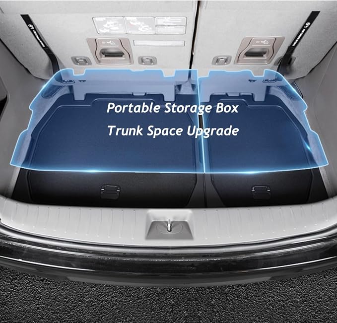 Kia Carnival Trunk Organizer Storage Box, Insert Cargo Bins for 2021-2026 Carnival, Rear Hatch Container with Lid Tray
