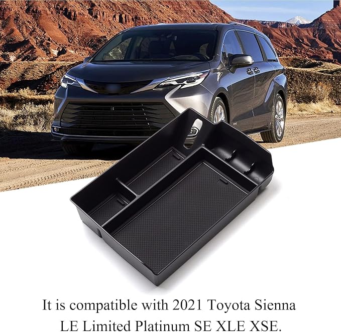 TTCR-II Compatible with Toyota Sienna Center Console Organizer 2021-2024 2025 2026, for Sienna Center Console Organizer Tray LE Limited Platinum SE XLE XSE 2021 2022 2023 2024 2025 2026