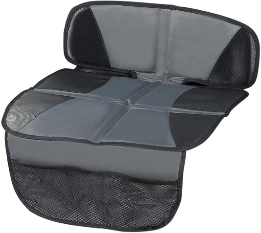 Kaiphy Car Seat Protector - Seat Protection Mat - Thick Padding - Durable, Waterproof Fabric, Leather Reinforced Corners & 3 Pockets for Handy Storage Gray