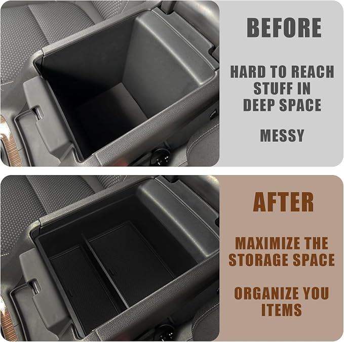 Muslogy Center Console Organizer Compatible with GMC Acadia 2017-2022 2023 Accessories Acadia SL SLE SLT Denali AT4 Middle Console Storage Box Armrest Insert Tray ABS Material