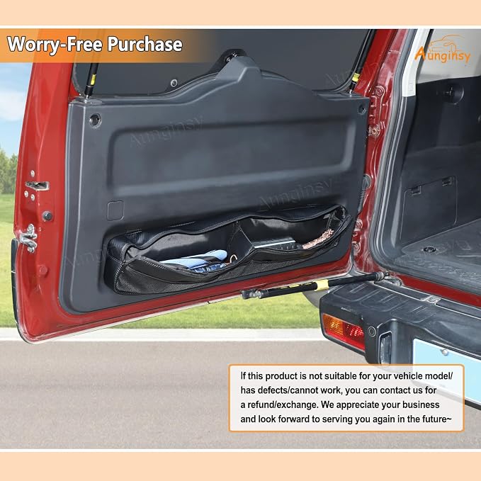 Aunginsy 1Pcs Trunk Organizer Compatible with Toyota FJ Cruiser 2007-2024+, Car Rear Tailgate Storage Bag Back Door Panel Storage Pocket Box Multi-Compartment Oxford Cloth Expansion Space Accessories