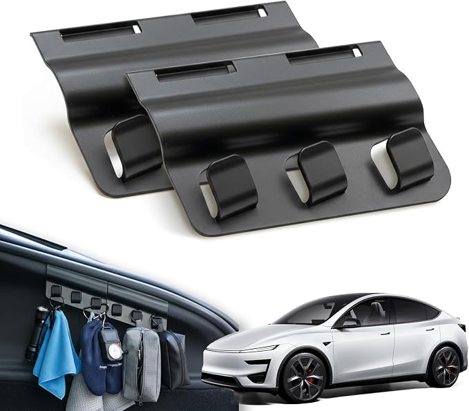 Upgraded Rear Trunk Grocery Bag Hook for 2025-2026 Tesla Model Y Juniper, High-Strength ABS Trunk Organizer Hook, Interior Accessories (Set of 2)