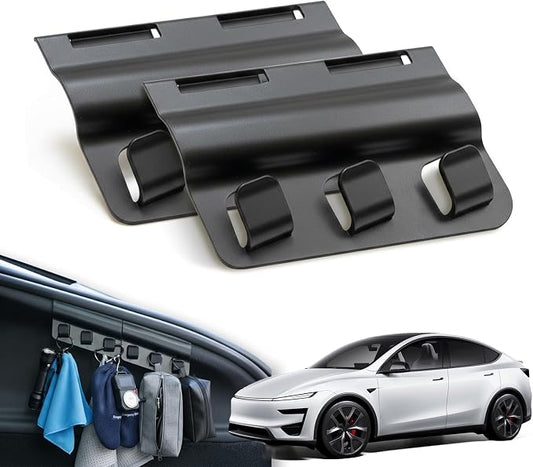 Upgraded Rear Trunk Grocery Bag Hook for 2025-2026 Tesla Model Y Juniper, High-Strength ABS Trunk Organizer Hook, Interior Accessories (Set of 2)