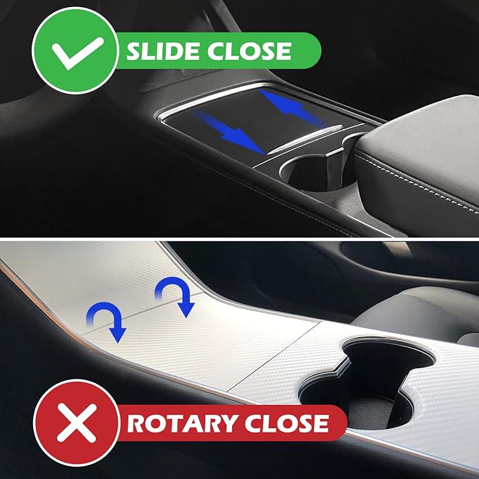 Center Console Organizer Tray fits for Tesla Model 3 Accessories 2020 2021 2022 2023, Model Y 2020 2021 2022 2023 2024（Fit Tesla Model 3/Y cover close by sliding）