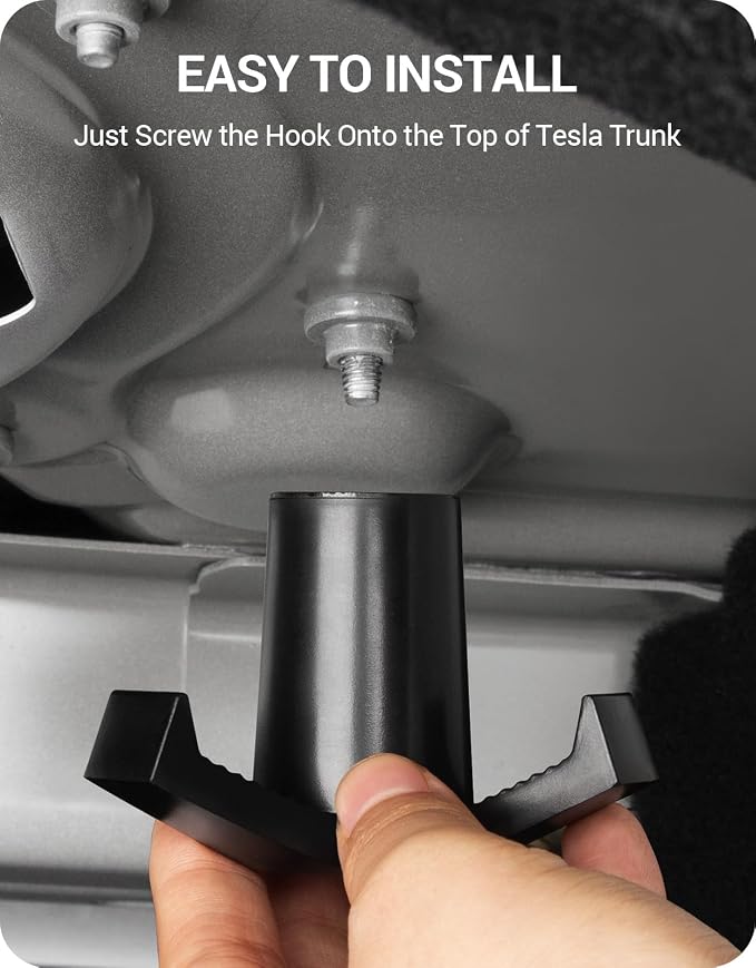 BASENOR 2026 Tesla Model 3 Trunk Grocery Bag Hook Trunk Hook [Proprietary Design] for Model 3 Highland Interior Accessories 2017-2026 Black (Standard/Premium/Performance)