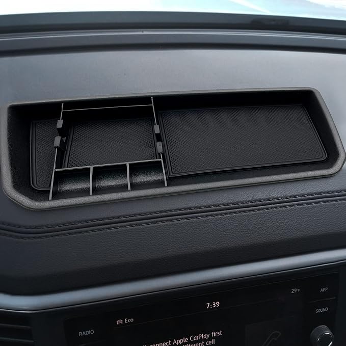 for VW Atlas and Cross Sport Accessories Dashboard Organizer 2018 2019 2020 2021 2022 2023 Insert ABS Box Storage (Not fit for 2024)