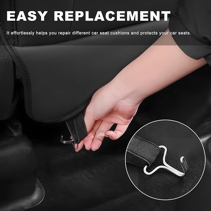 Sun Walker 10 PCS Car Seat Cover Hooks, Metal Headrest Pad Locking Clips Seat Protector Fixing Hanger, Carseat Cushion Fixing Hook Installation Replacement for Most Vehicles