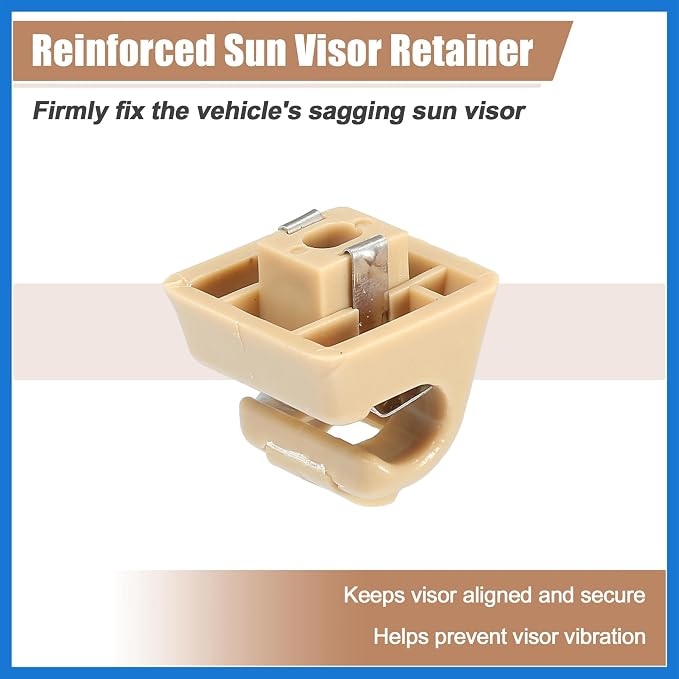 Sun Visor Support Clip Retainer for Mercedes-Benz W201 190 Class 82-93 No.A12681000128412 Sun Visor Support Clip Holder Bracket Hanger Plastic Beige Anti Vibration Auto Accessories