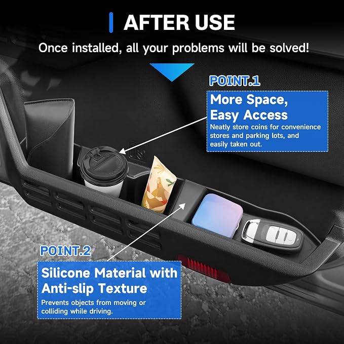 SXCY for 2025 2026 Toyota Tacoma Door Storage Organizer for 2024 2025 2026 Toyota Tacoma Accessories 2026 Tacoma Console Organizer TPE Car Gate Side Organizer Front&Rear Door Insert Box