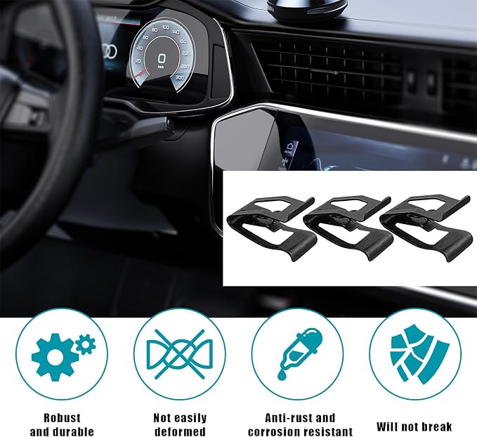 Augeny 10 PCS Dashboard Trim Clips, Metal Car Front Console Dash Retainer, Universal Automotive Dashboard Trim Clip, Vehicle Interior Clip Fasteners Replacement for Most Cars