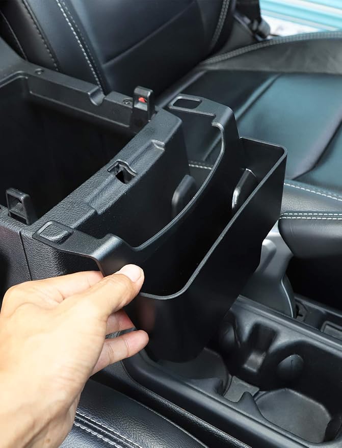 Savadicar Center Console Hanging Storage Organizer, Armrest ABS Tray Compatible with 2018-2025 Jeep Wrangler JL JLU 4XE and Jeep Gladiator JT, Interior Accessories, Black