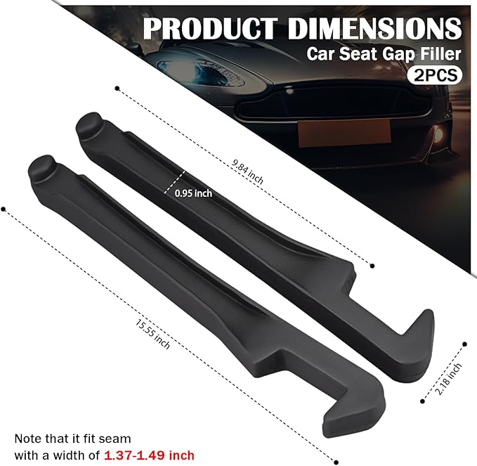 Junecarp 2PCS Car Seat Gap Filler Organizer with Storage Slot & Hook,Car Seat Gap Filler Strip for Filling Gaps,Universal & Double-Sided Use Cars Seats Gaps Plug Cars Interior Accessories