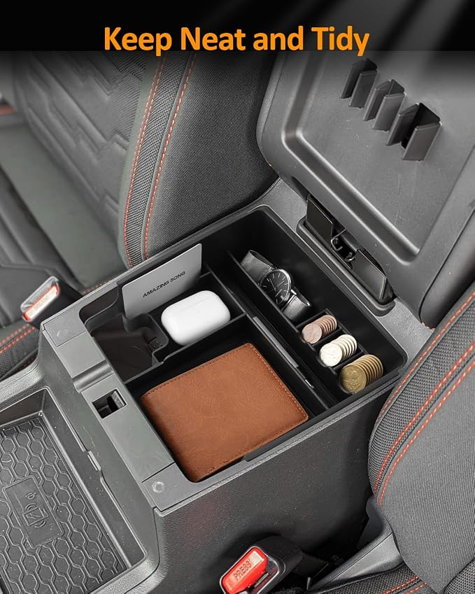 CDEFG 2022-2025 2026 Frontier Center Console Organizer Tray for Nissan Frontier Accessories Armrest Storage Box Insert Tray for Frontier S,SV,Hardbody Edition,Pro-X,Pro-4X,SL Arm Rest