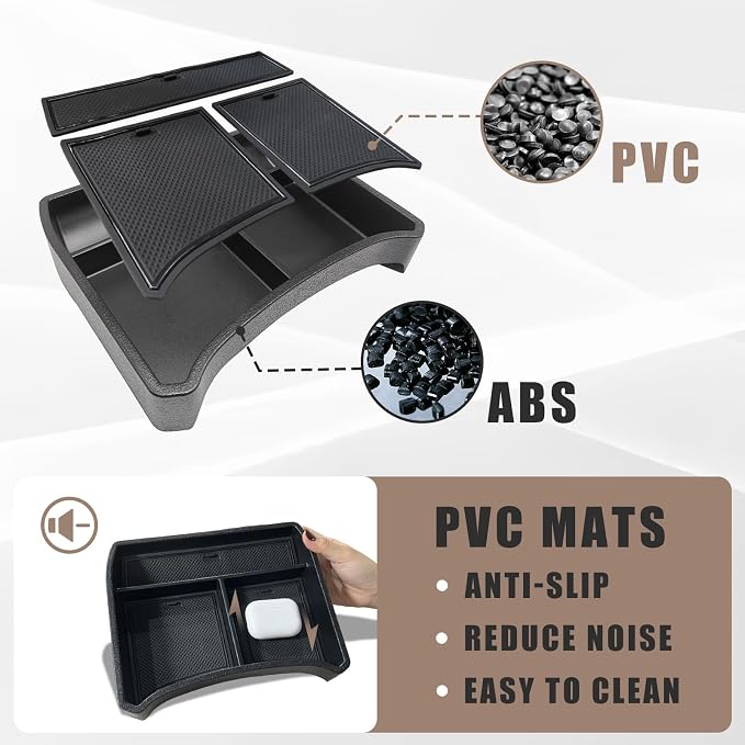 Muslogy for 2026 2025 2024 2023 VW ID4 Lower Console Organizer Upgraded Storage Box Insert Tray Interior Accessories Compatible with Volkswagen ID.4 ID 4 2023+ ONLY