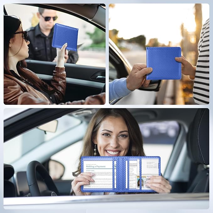 Car Registration and Insurance Card Holder，Vehicle Glove Box Car Organizer，Accessories Case for Storing Driving Licences, Cards, Documents