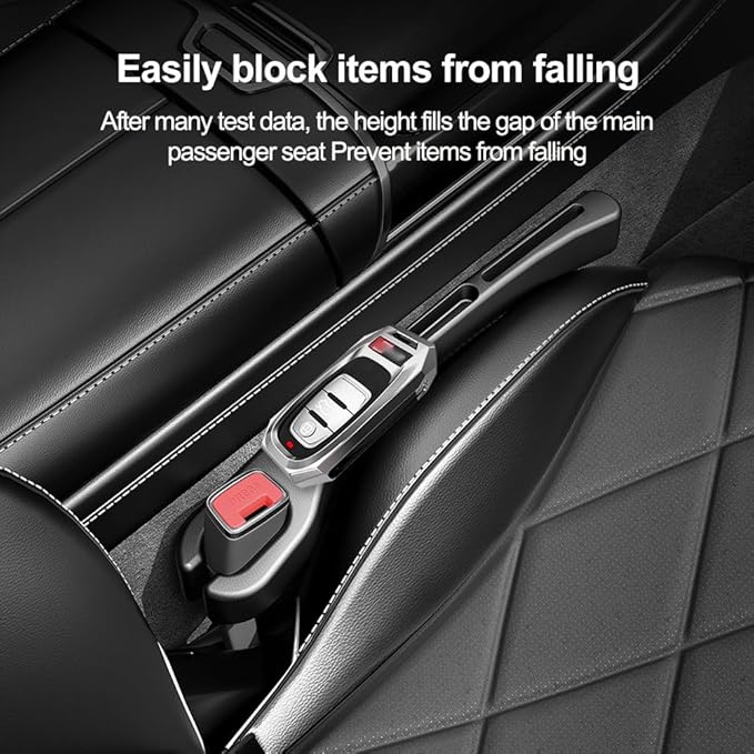 Stacool [2026 Upgrade] 2PCS Car Seat Gap Filler with Phone Holder,Multi-Function Car Side Seat Gap Filler for Prevent Items Falling,Universal Car Seat Organizer Car Accessories Interior (Black)