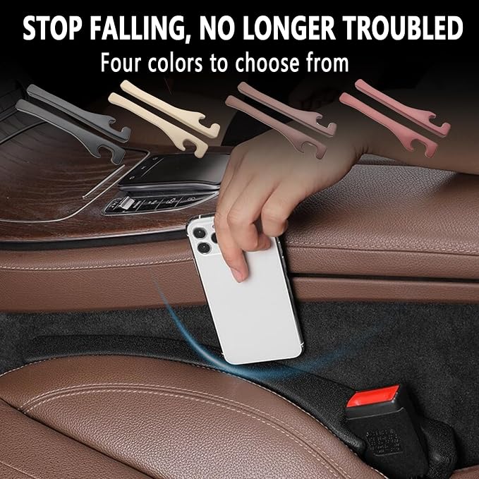 2Pcs Car Seat Gap Filler Set,Seat Gap Organizer, No Drop Seat Guard,Car Seat Accessories,Drop seat Gap fillers Between Seat and Console Stop Things from Dropping (Claret 2Pcs)
