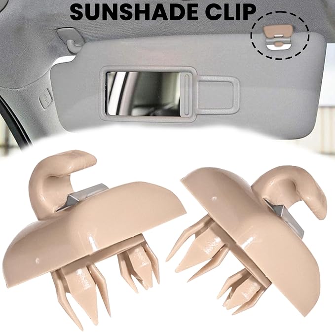 2 PCS Visor ClipsInner Sun Visor Hook Clips, Car Interior Visor HolderHook Compatible with Audi TT A1 A3 A4 A5 Q3 Q5 S3 S4 S5，Replace 8U0857562A (Beige)