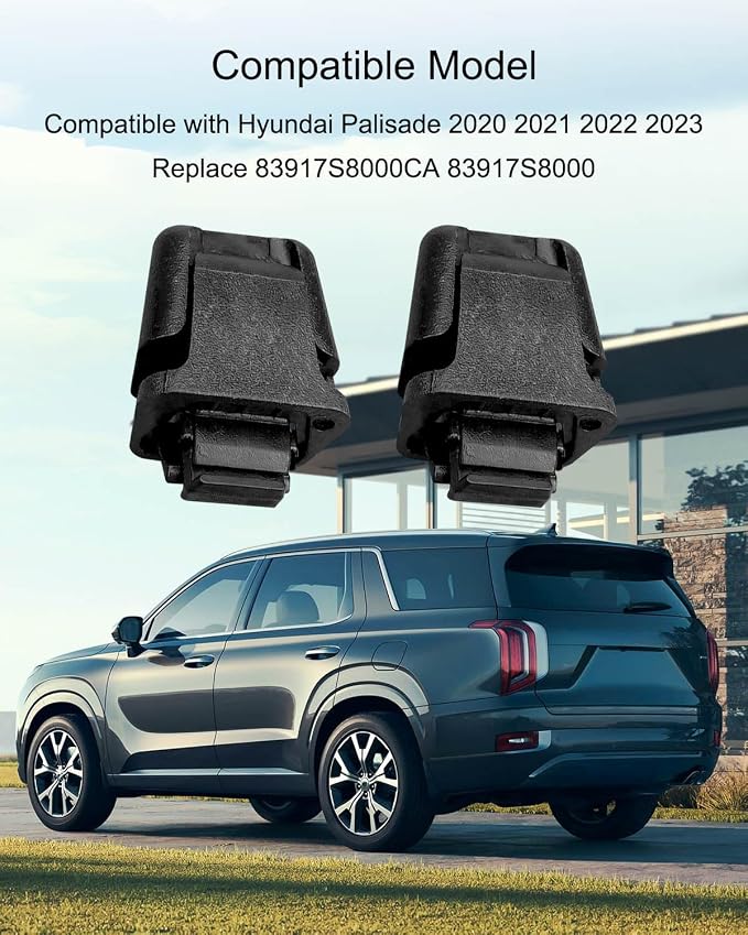 Interior Rear Door Curtain Hook Compatible with Hyundai Palisade 2020 2021 2022 2023 Replace 83917S8000CA 83917S8000，4Pcs Interior Sun Shade Blind Curtain Hook