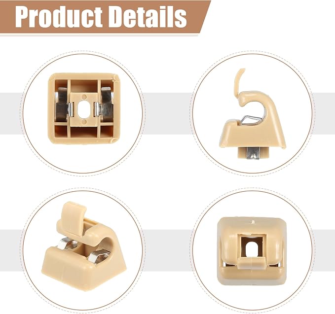 uxcell Sun Visor Support Clip Retainer for Mercedes-Benz W201 190 Class 1982-1993 No.A12681000128412 Sun Visor Support Clip Holder Bracket Hanger Plastic Beige Anti Vibration