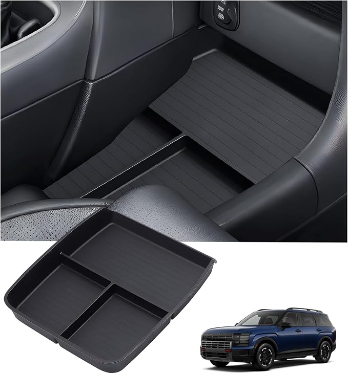 Lower Center Console Organizer Tray Storage Box for Hyundai Palisade 2026, Interior Accessories Insert Tray Storage Box for 2026 Palisade, Black
