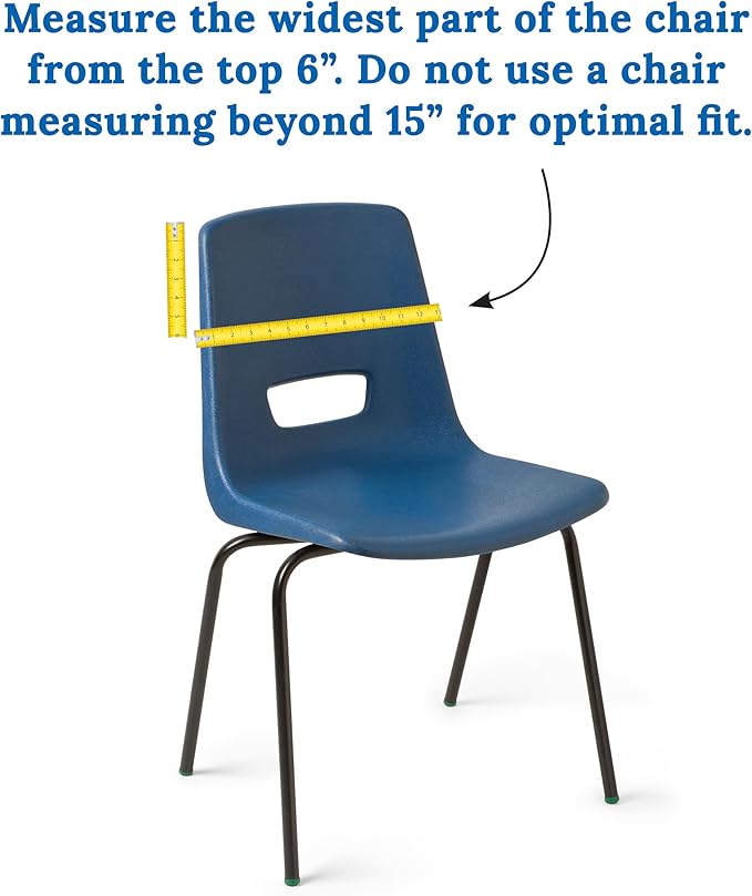 Carson Dellosa Chairback Buddy Pocket Chart―Blue and Red Desk Chair Seat Back Organizer With 6 Pockets for Classroom Supplies, Student Name Tag With Pocket (15" x 19")
