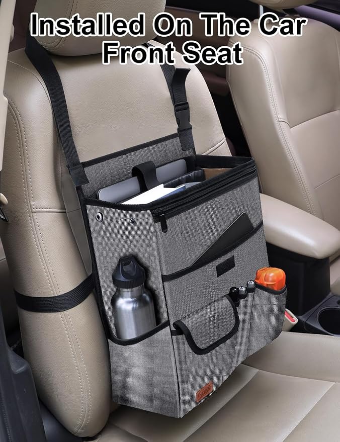 Smof Car Organizer for Front Seat, Passenger Seat, Backseat - Hanging Car Seat Storage Organizer,Multiple Pockets Car Seat Organizer with Separately Pokect for Laptop, Cup Holde & Travel Accessories