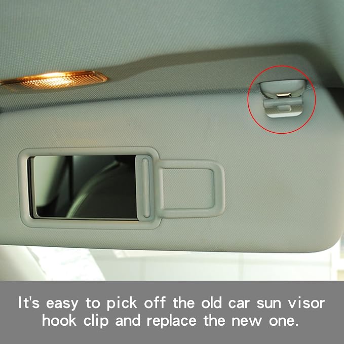 2PCS Inner Sun Visor Clips, Upgraded Car Visor Holder Hook Compatible with Audi A1 A3 A4 A5 Q3 Q5 S3 S4 S5 TT, OEM: 8U0857562A (Beige)
