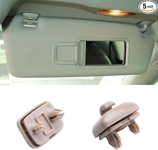 2PCS Inner Sun Visor Clips, Upgraded Car Visor Holder Hook Compatible with Audi A1 A3 A4 A5 Q3 Q5 S3 S4 S5 TT, OEM: 8U0857562A (Beige)