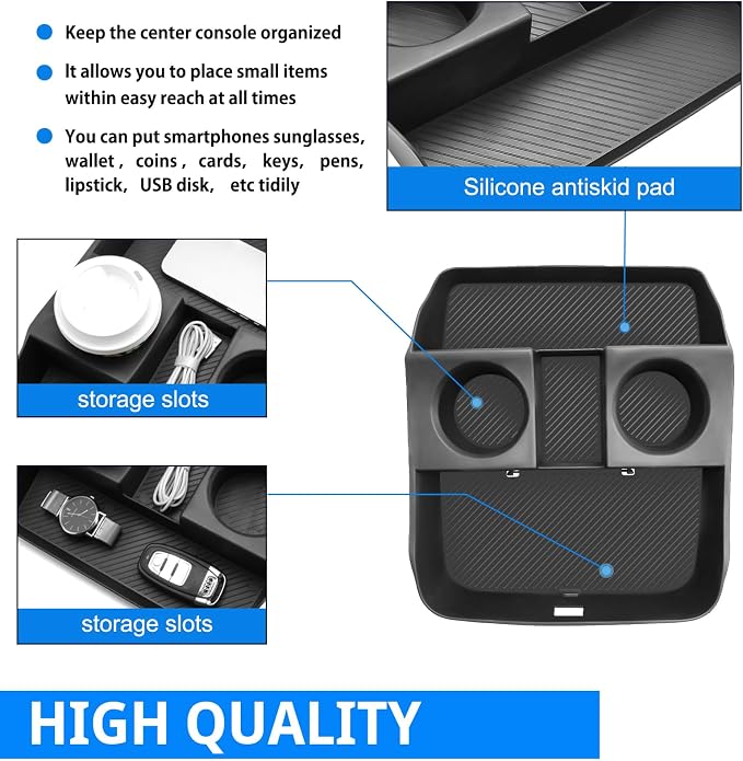 SHAOHAO 2 Pcs for 2026 Hyundai Palisade Lower Organizer for 2026 Hyundai Palisade Accessories Under Console Organizer & Cup Holder 2026 Palisade LX3 Buttom Insert Storage Box Tray (Only for 7-Seat)