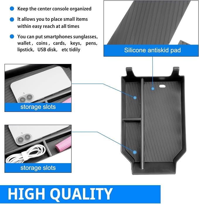 SHAOHAO for 2025 2026 BMW X3 Center Console Organizer Fit for 2025 2026 BMW X3 Accessories (30 xDrive, M50 xDrive) Console Tray 2025 2026 X3 Expand Space Storage Box Insert Tray