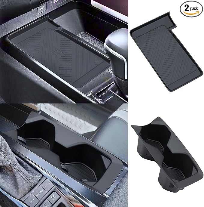 Wireless Charging Mat and Cup Holder Insert Compatible with 2025 2026 Toyota Camry, Center Console Liner Anti-Slip Protective Pad Drink Holder Cover for 9th Gen Camry Accessories