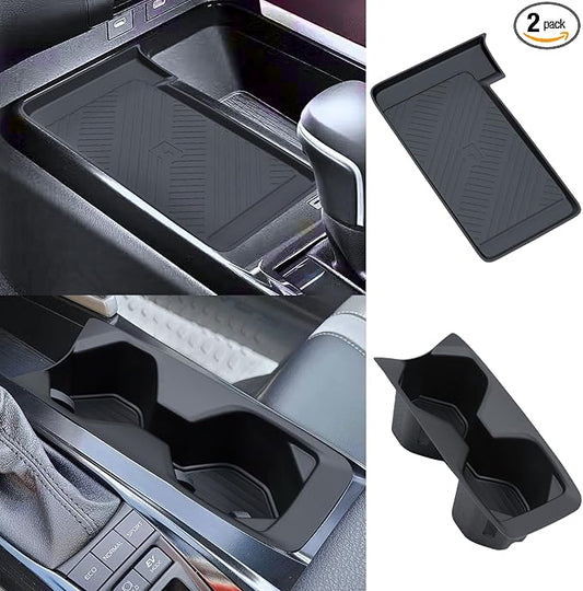Wireless Charging Mat and Cup Holder Insert Compatible with 2025 2026 Toyota Camry, Center Console Liner Anti-Slip Protective Pad Drink Holder Cover for 9th Gen Camry Accessories