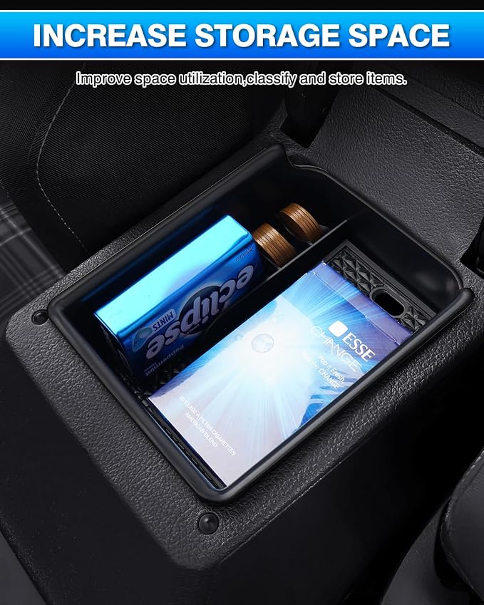 Karltys Center Console Organizer Tray for VW Volkswagen Golf GTI R MK8 2022-2025 2026 Accessories Car Middle Console Organizer Insert Tray Armrest Storage Box with Non-Slip Black Silicone Mat