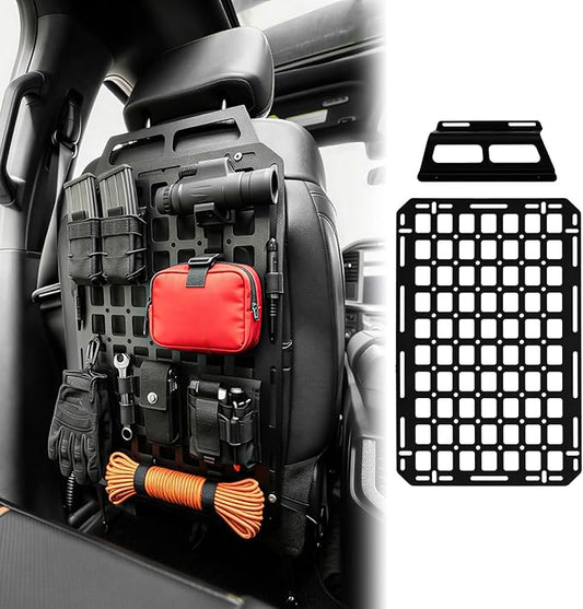 Tactical Seat Back Molle Panel Compatible with 2015-2026 Ford F150 Tactical Seat Back Organizers Rigid Molle Panel Seat Back Storage Shelf Organizer 2025 Ford F-150 Accessories (One Piece)