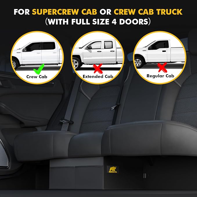 MIKKUPPA Truck Under Seat Storage - Replacement for 2015-2024 Ford F150 F250 F350, for 2 Compartments for Bench Seat Truck Tool Box Organizer Underseat Storage Bag