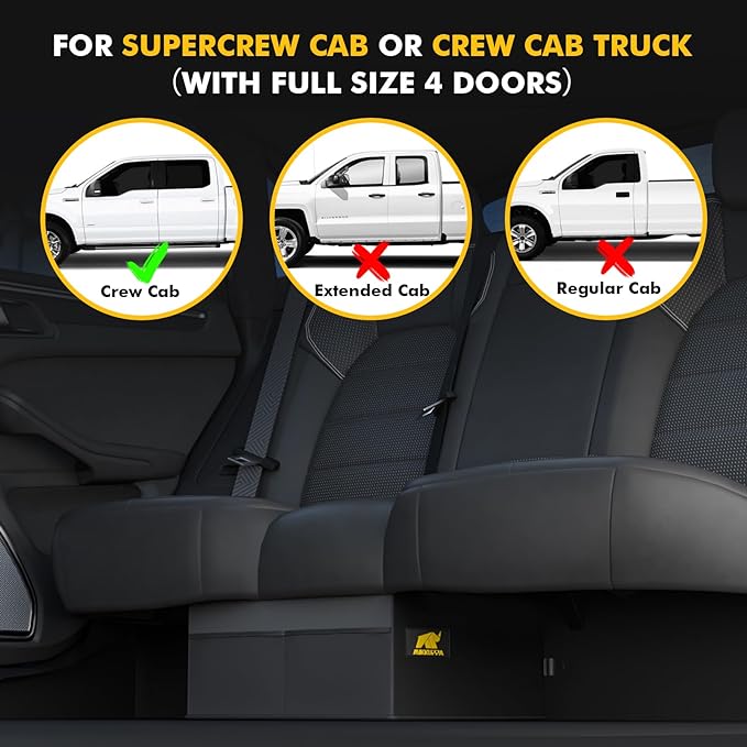 MIKKUPPA Truck Under Seat Storage - Replacement for 2015-2026 Ford F150 F250 F350, 3 Compartments Truck Tool Box Organizer Underseat Storage Bag