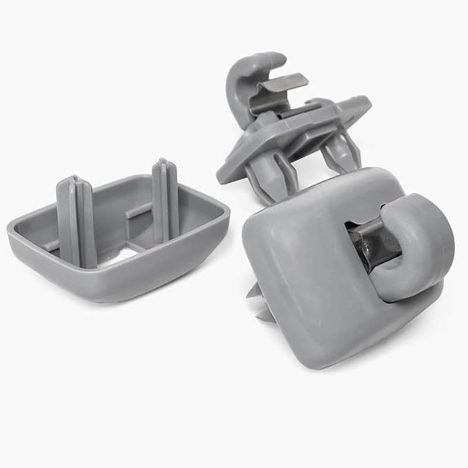 Click&Fit Sun Visor Clips for Audi A1 A3 A4 A5 Q3 Q5 TT 8U0857562A, Grey | Fits for A4 Q5 A5 A3 A1 Q3 TT. Grey Pair, Sunvisor Holders, replaces 8E0857562.