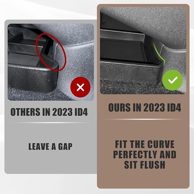 Muslogy for 2026 2025 2024 2023 VW ID4 Lower Console Organizer Upgraded Storage Box Insert Tray Interior Accessories Compatible with Volkswagen ID.4 ID 4 2023+ ONLY
