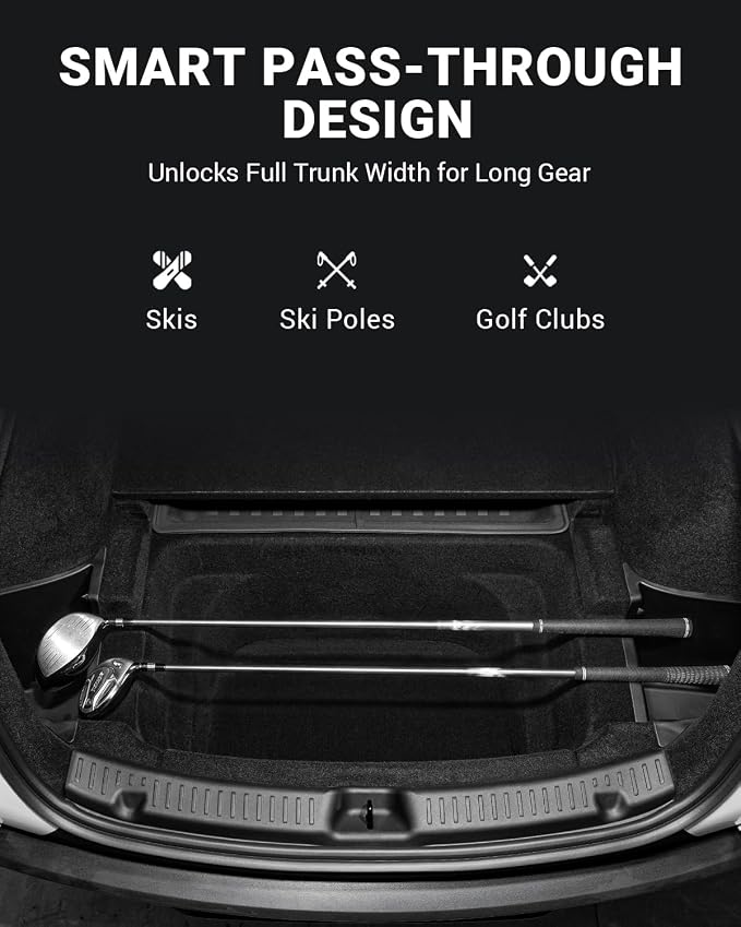 Motrobe 2025 2026 Tesla Model Y Juniper Trunk Organizer Rear Trunk Storage Bins with TPE Lid Waterproof Trunk Side Storage box Model Y Refresh Interior Accessories(5-Seater ONLY, Not Fit 7-Seater)