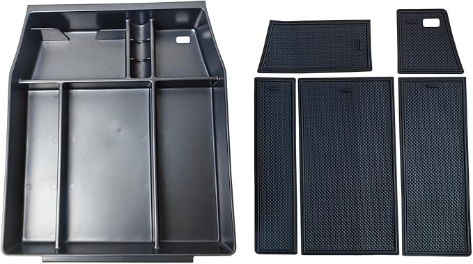 Zxiaochun Center Console Organizer Compatible with 2021 2022 2023 2024 Ford F150 Interior Accessories, Armrest Box Insert Storage Tray (Full Console w/Bucket Seats ONLY) Black Trim