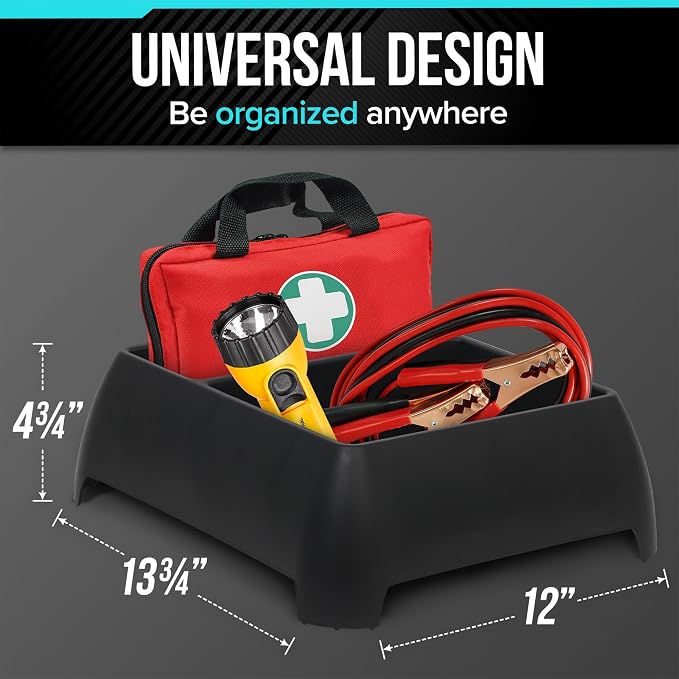 Moblorg Heavy Duty Storage Organizer for Vehicle Trunk, Garage, Under Sink Organizer, Recycled Plastic, Made in USA (Black)