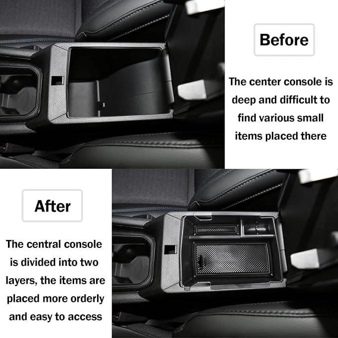 Center Console Organizer Tray Compatible with Jeep Compass 2022 2023 2024 2025 Accessories Insert Armrest Glove Box Secondary Storage Divider ABS Materials，Black